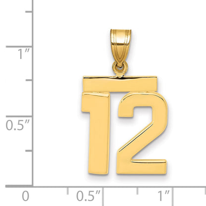14K Gelbgold Charm „Zahl 12“, mittelgroß, poliert