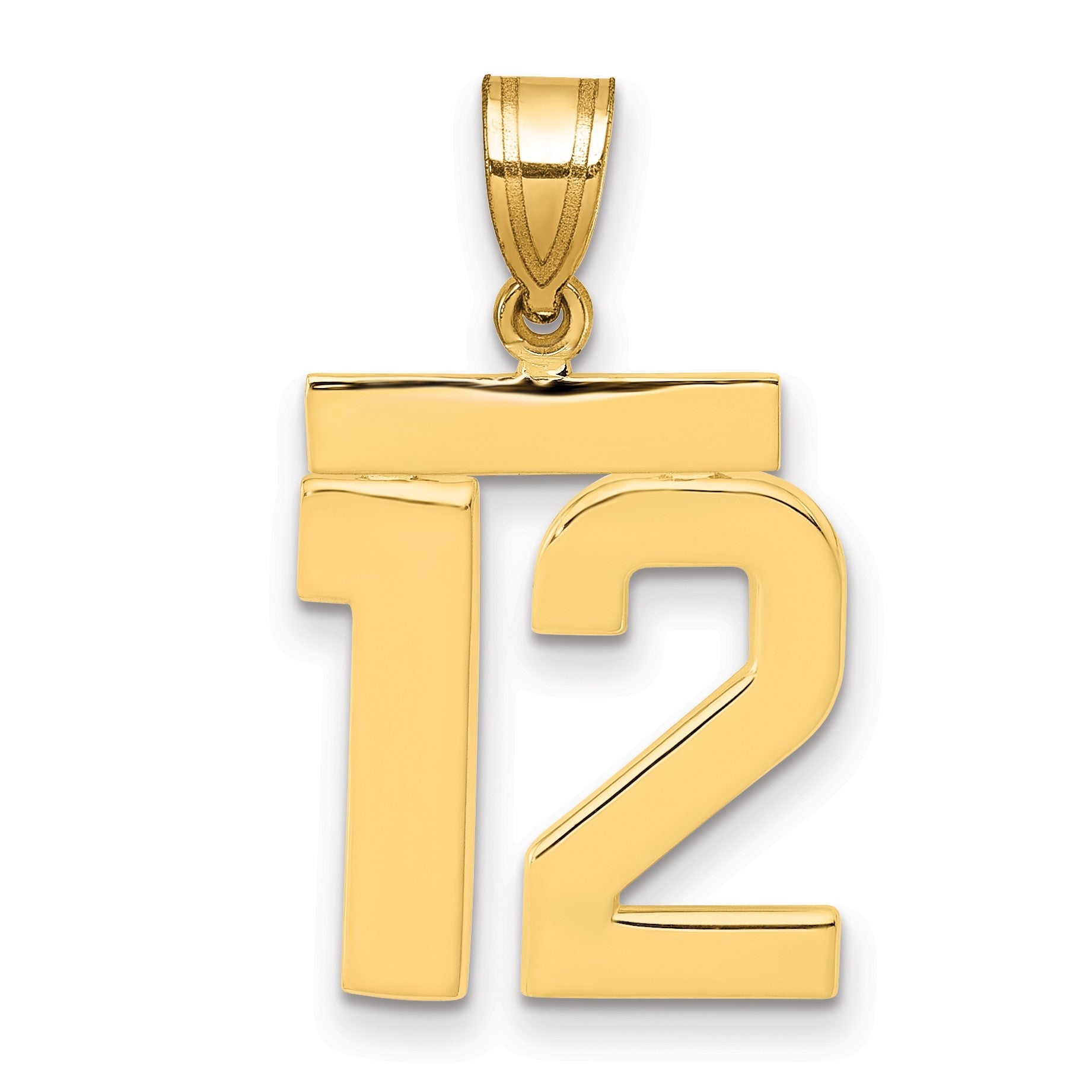 14K Gelbgold Charm „Zahl 12“, mittelgroß, poliert