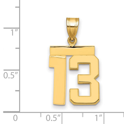 14K Gelbgold Charm „Zahl 13“, mittelgroß, poliert