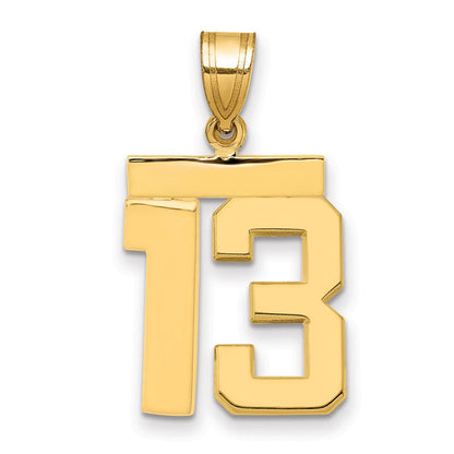 14K Gelbgold Charm „Zahl 13“, mittelgroß, poliert