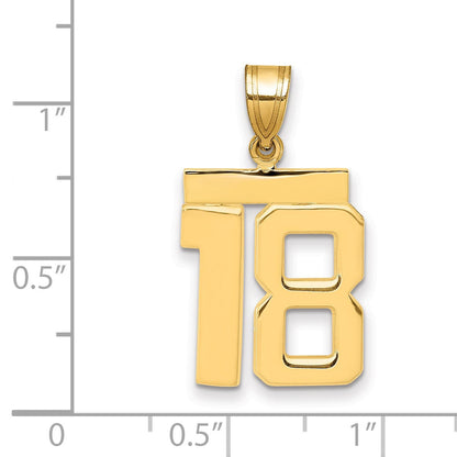 14K Gelbgold Charm „Zahl 18", mittelgroß, poliert