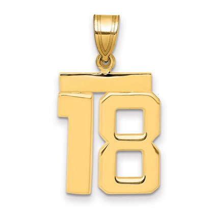 14K Gelbgold Charm „Zahl 18", mittelgroß, poliert