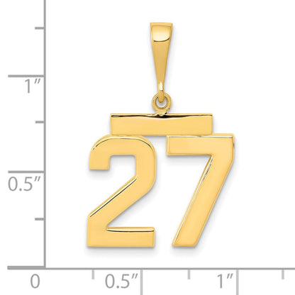 14K Gelbgold Charm „Zahl 27“, mittelgroß, poliert