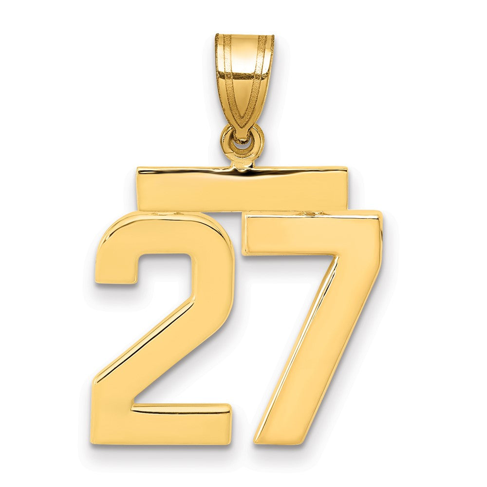 10K Gelbgold Mittel Poliert Zahl 27 Charm