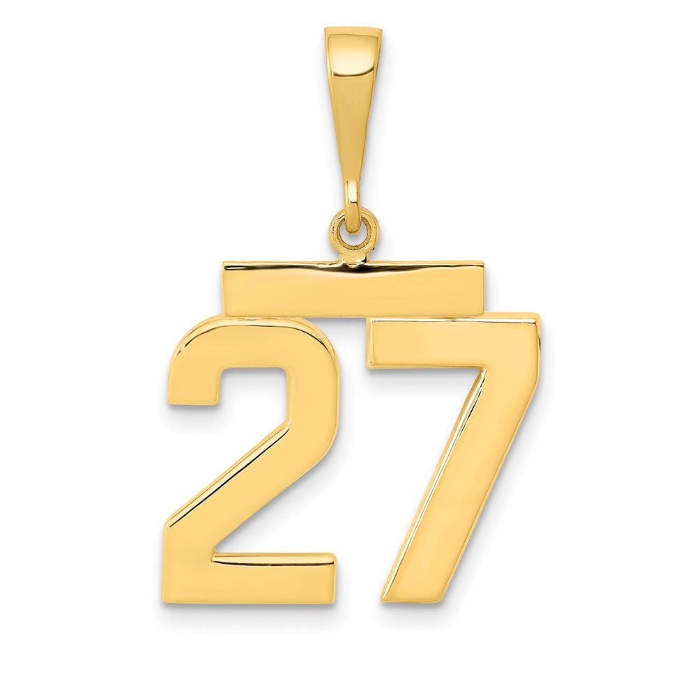 14K Gelbgold Charm „Zahl 27“, mittelgroß, poliert