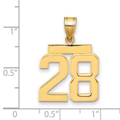 585 Gelbgold Zahl 28 Charm, mittelgroß, poliert