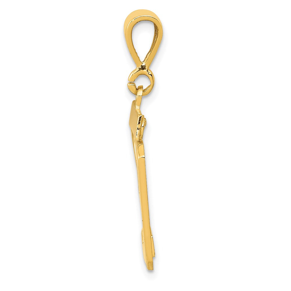 14K Gelbgold Charm „Nummer 29“, mittelgroß, poliert