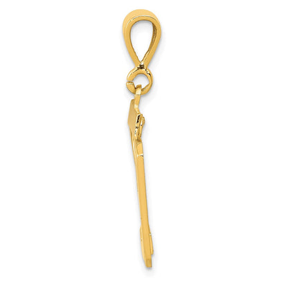 14K Gelbgold Charm „Nummer 29“, mittelgroß, poliert