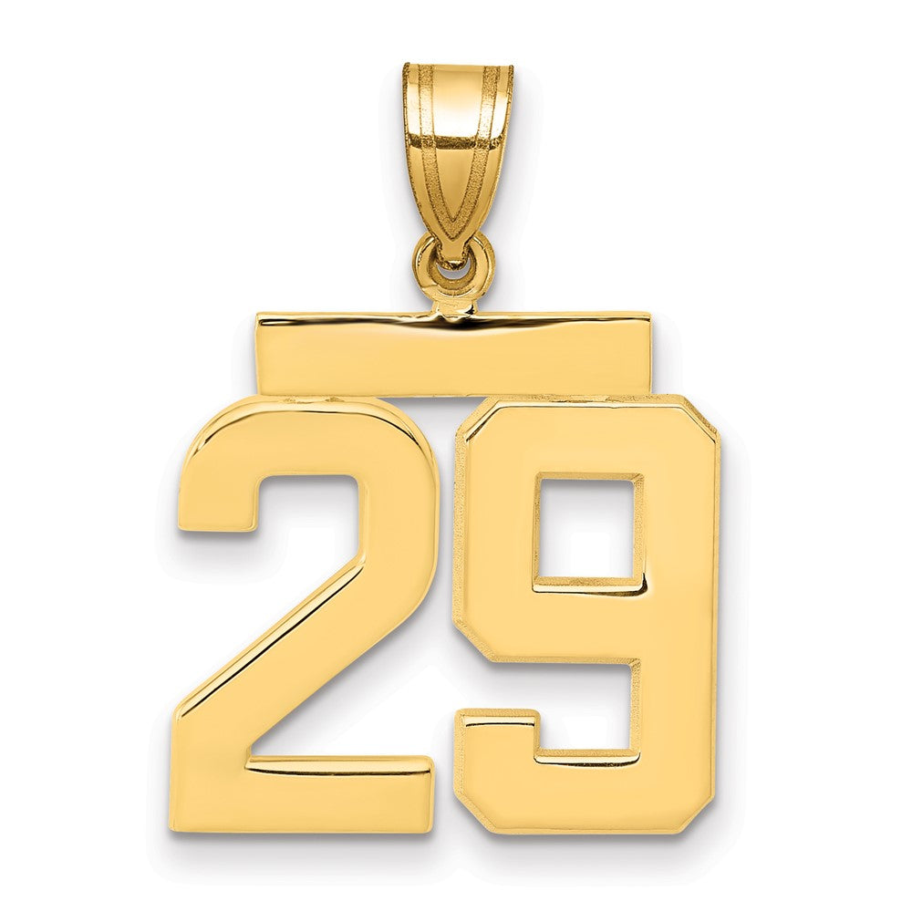 10K Gelbgold Mittel Poliert Zahl 29 Charm