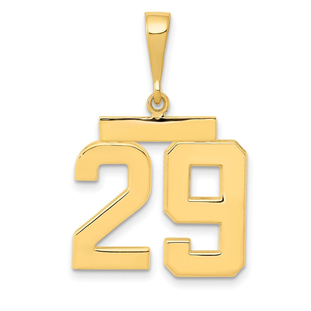 14K Gelbgold Charm „Nummer 29“, mittelgroß, poliert