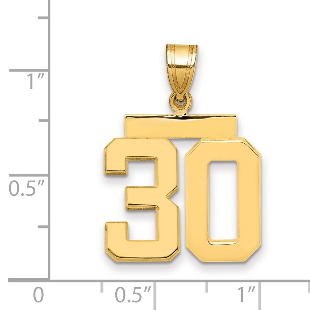 585 Gelbgold Charm "Zahl 30", mittelgroß, poliert