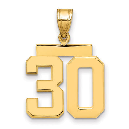585 Gelbgold Charm "Zahl 30", mittelgroß, poliert