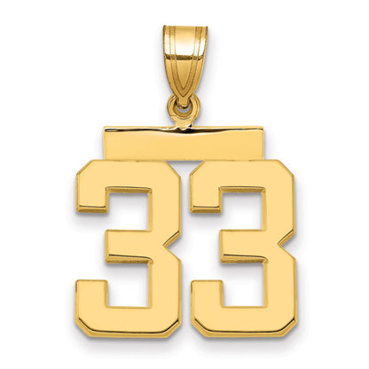 14K Gelbgold Charm „Zahl 33“, mittelgroß, poliert