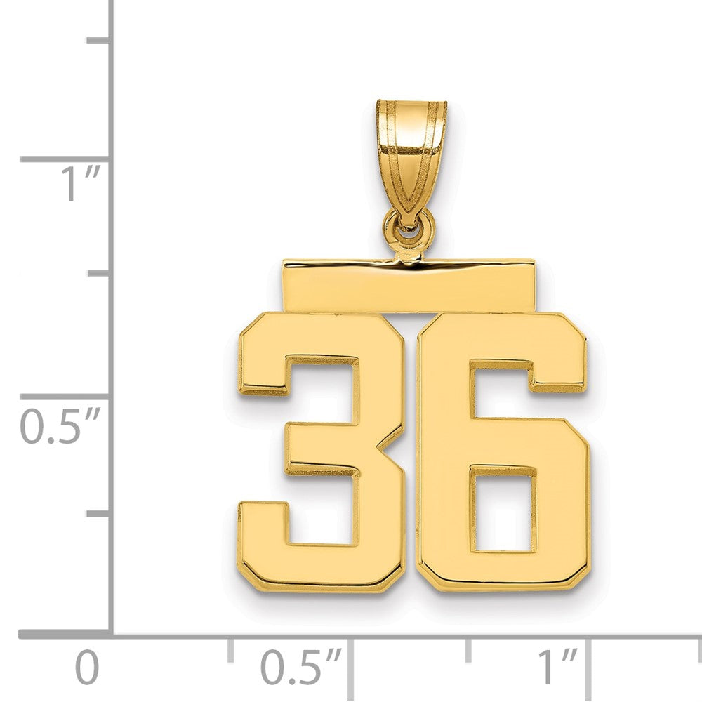 14K Gelbgold Charm „Zahl 36", mittelgroß, poliert