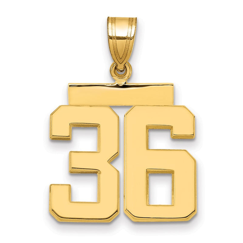 14K Gelbgold Charm „Zahl 36", mittelgroß, poliert