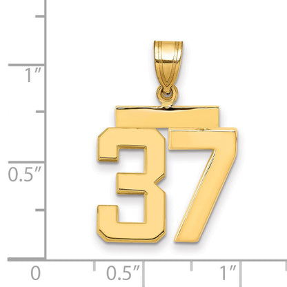 14K Gelbgold Charm „Zahl 37“, mittelgroß, poliert