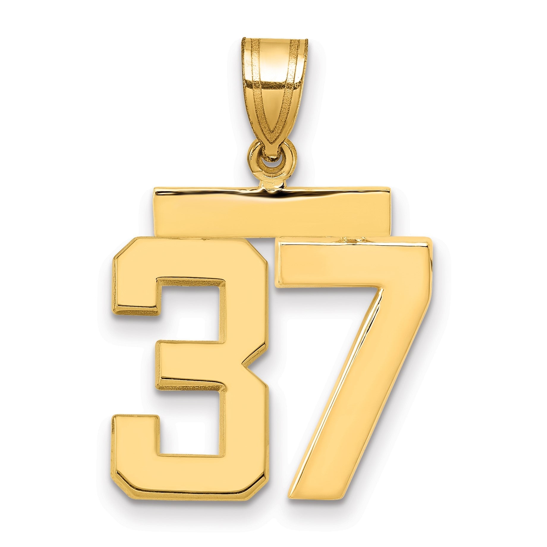 14K Gelbgold Charm „Zahl 37“, mittelgroß, poliert