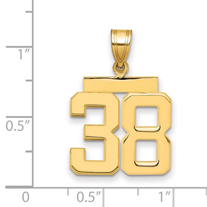 14K Gelbgold Charm „Zahl 38", mittelgroß, poliert