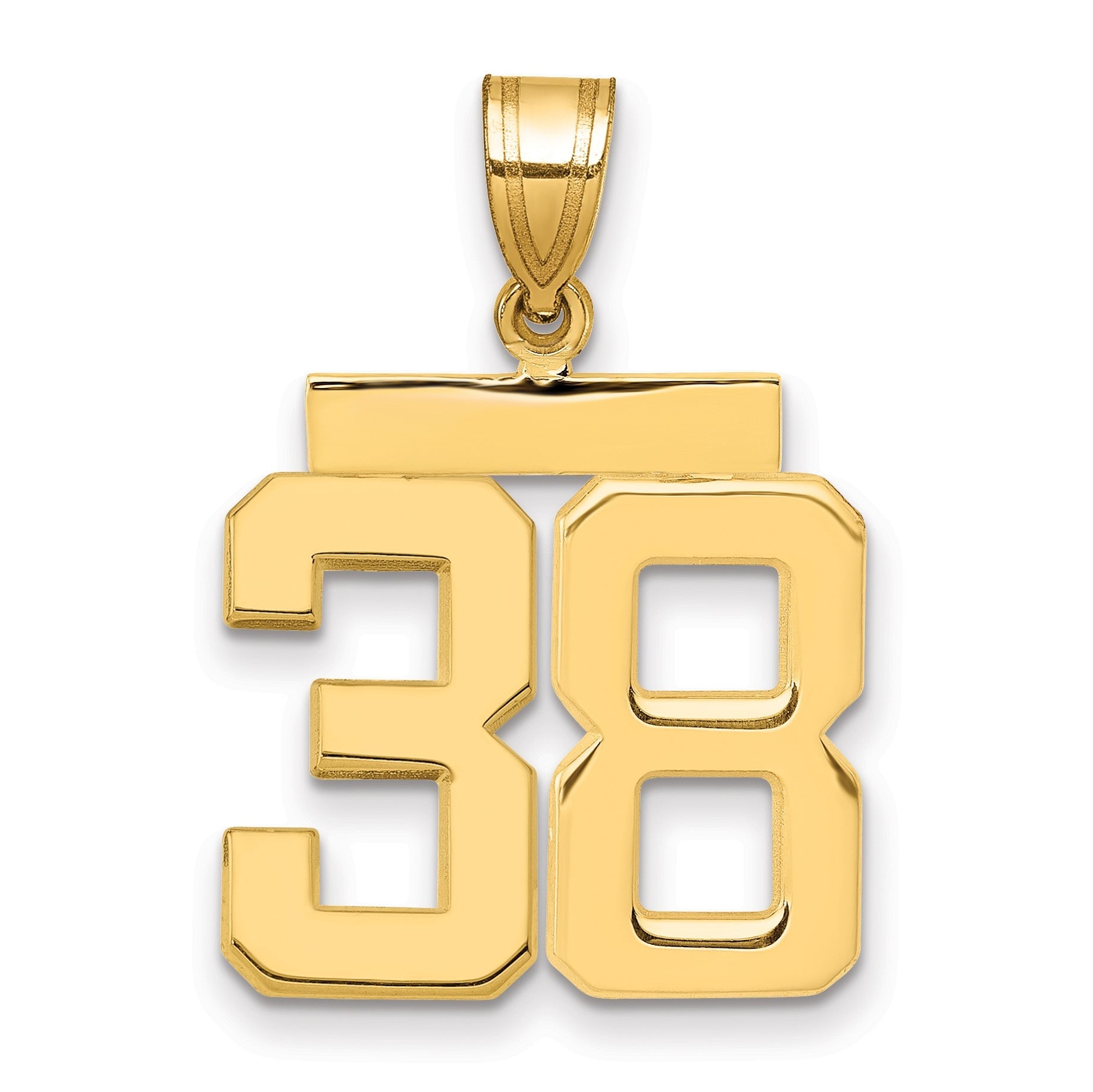 14K Gelbgold Charm „Zahl 38", mittelgroß, poliert