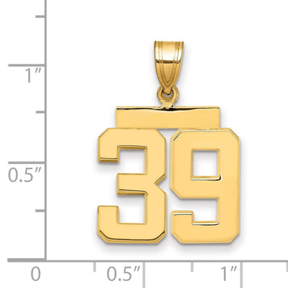 14K Gelbgold Charm „Zahl 39", mittelgroß, poliert