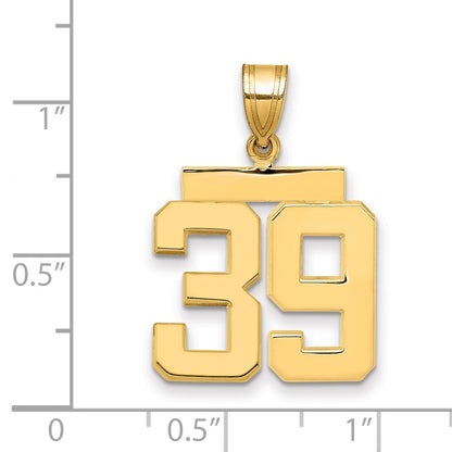 14K Gelbgold Charm „Zahl 39", mittelgroß, poliert