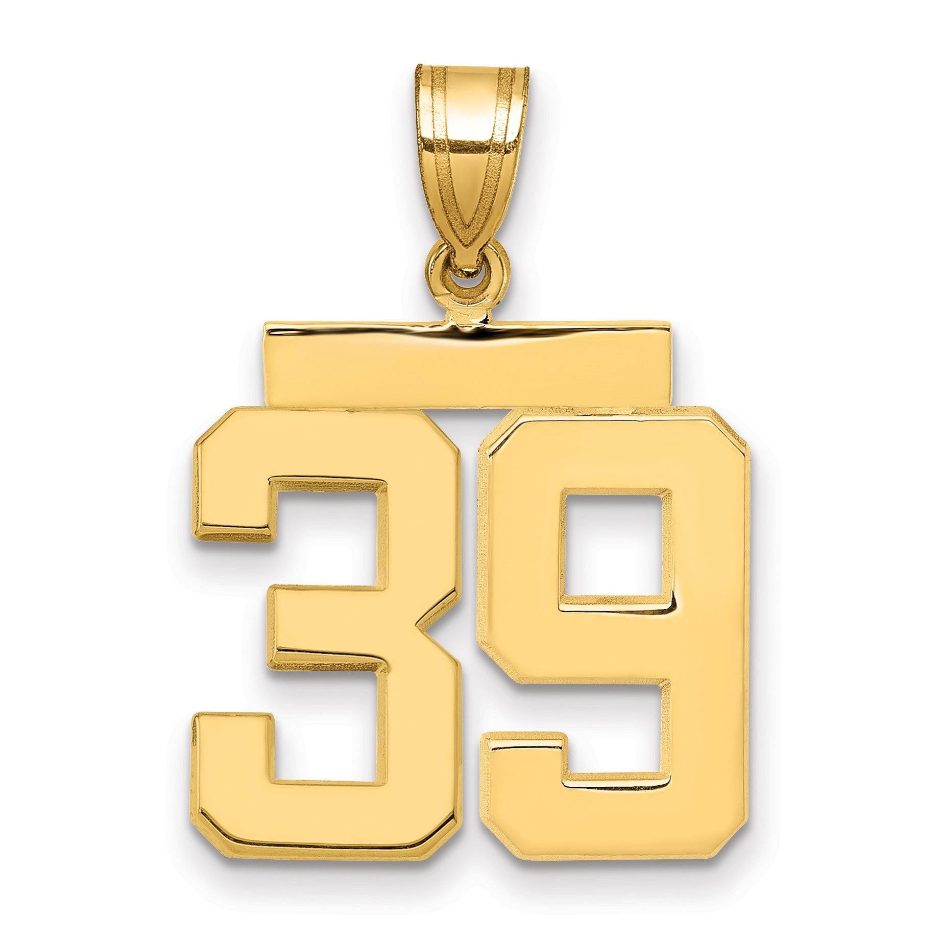14K Gelbgold Charm „Zahl 39", mittelgroß, poliert