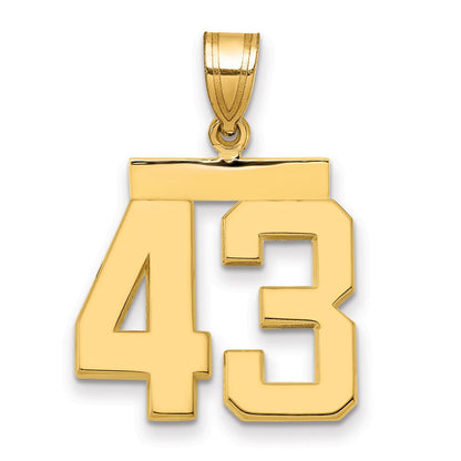 Charm „Nummer 43“, mittelgroß, poliert, 14K Gelbgold