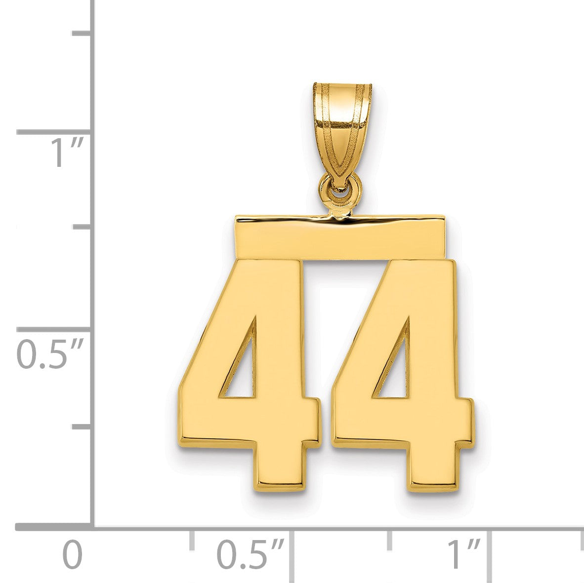 14K Gelbgold Charm „Zahl 44“, mittelgroß, poliert