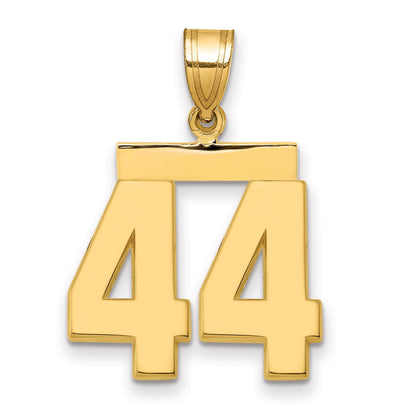 14K Gelbgold Charm „Zahl 44“, mittelgroß, poliert