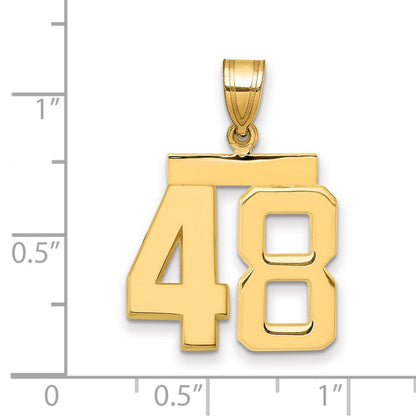 14K Gelbgold Charm „Zahl 48", mittelgroß, poliert