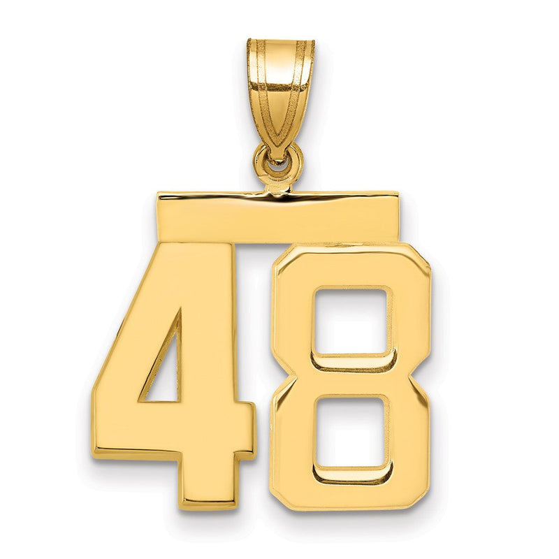 14K Gelbgold Charm „Zahl 48", mittelgroß, poliert