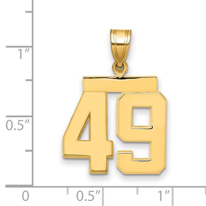 585 Gelbgold Zahlen-Charm "49", mittelgroß, poliert