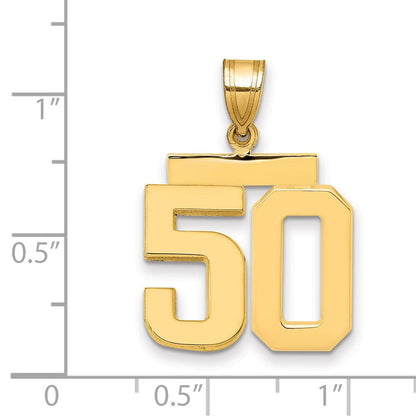 14K Gelbgold Charm "Zahl 50", mittelgroß, poliert