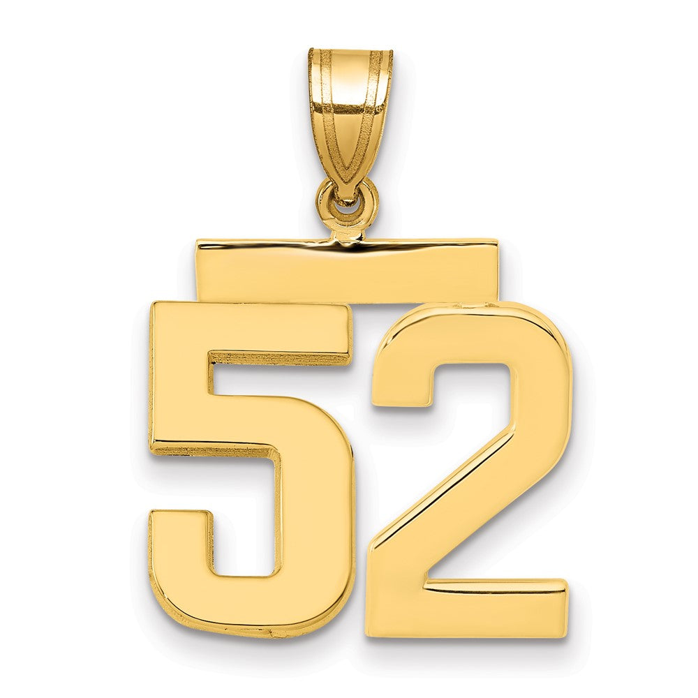 14K Gelbgold Charm „Nummer 52", mittelgroß, poliert
