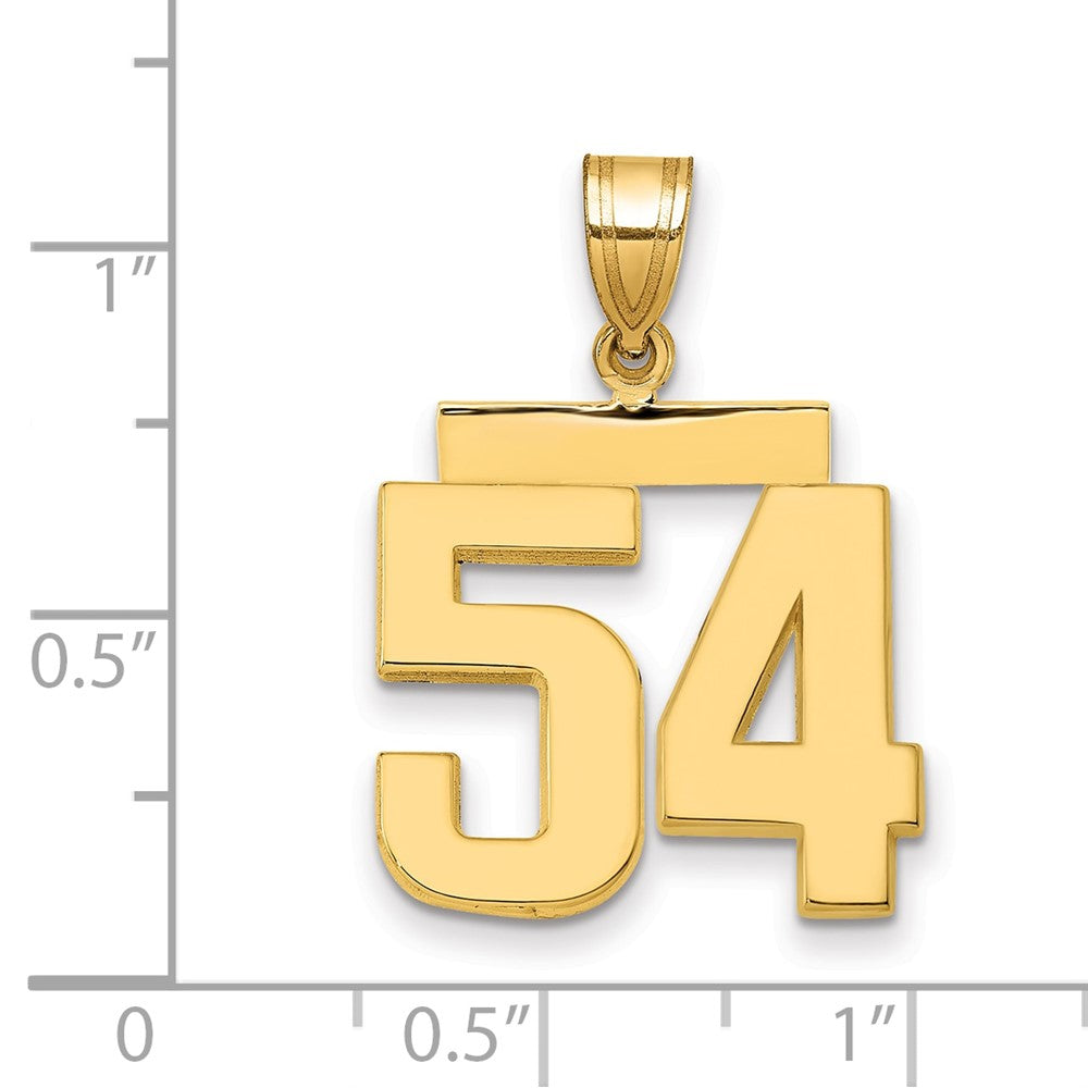 14K Gelbgold Charm „Zahl 54“, mittelgroß, poliert