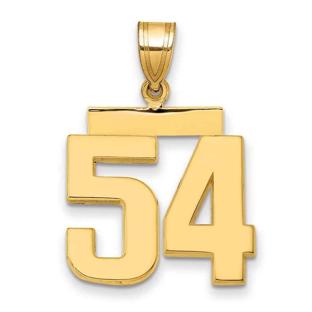14K Gelbgold Charm „Zahl 54“, mittelgroß, poliert