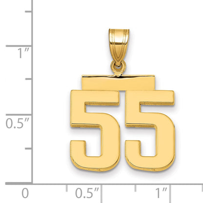 14K Gelbgold Charm „Zahl 55“, mittelgroß, poliert