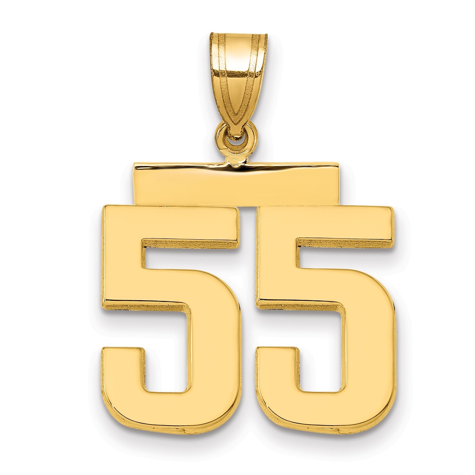 14K Gelbgold Charm „Zahl 55“, mittelgroß, poliert
