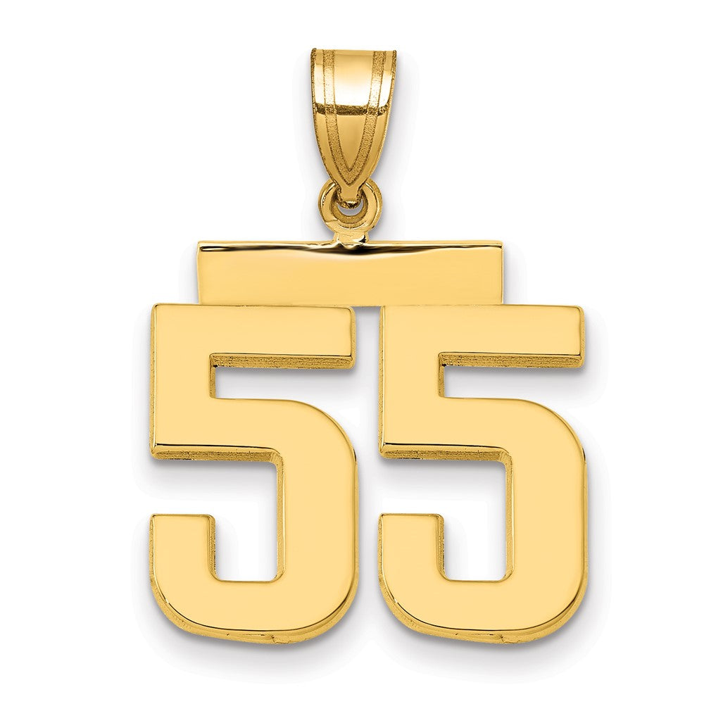 14K Gelbgold Charm „Zahl 55“, mittelgroß, poliert