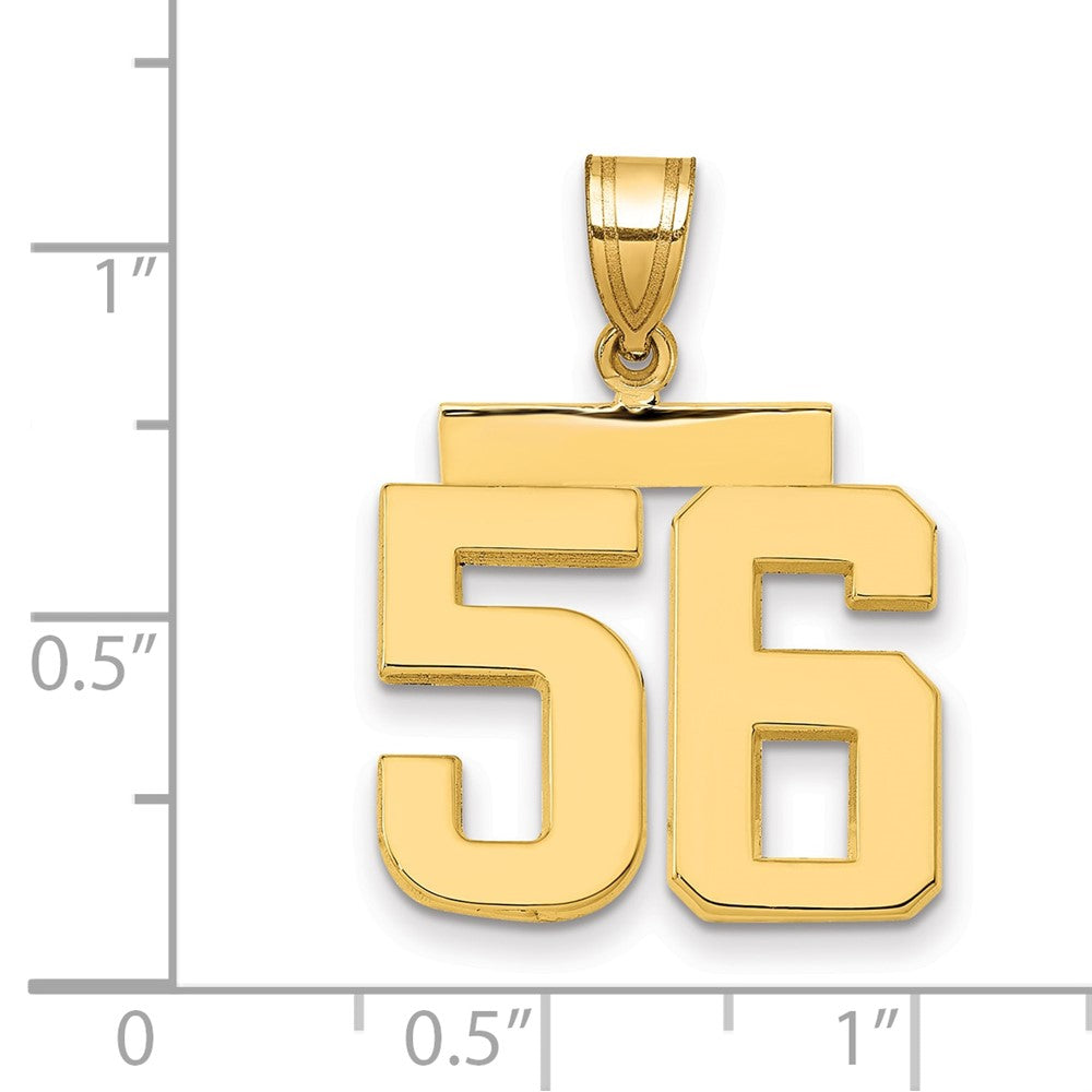 14K Gelbgold Charm „Zahl 56", mittelgroß, poliert