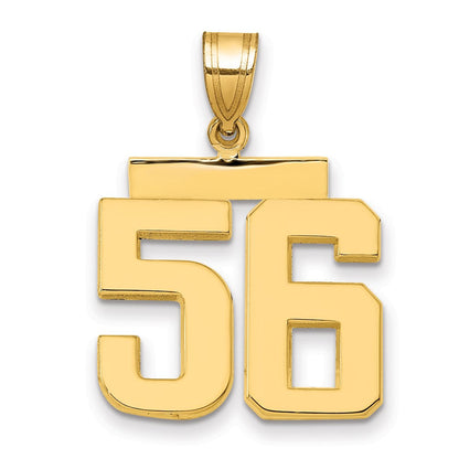 14K Gelbgold Charm „Zahl 56", mittelgroß, poliert