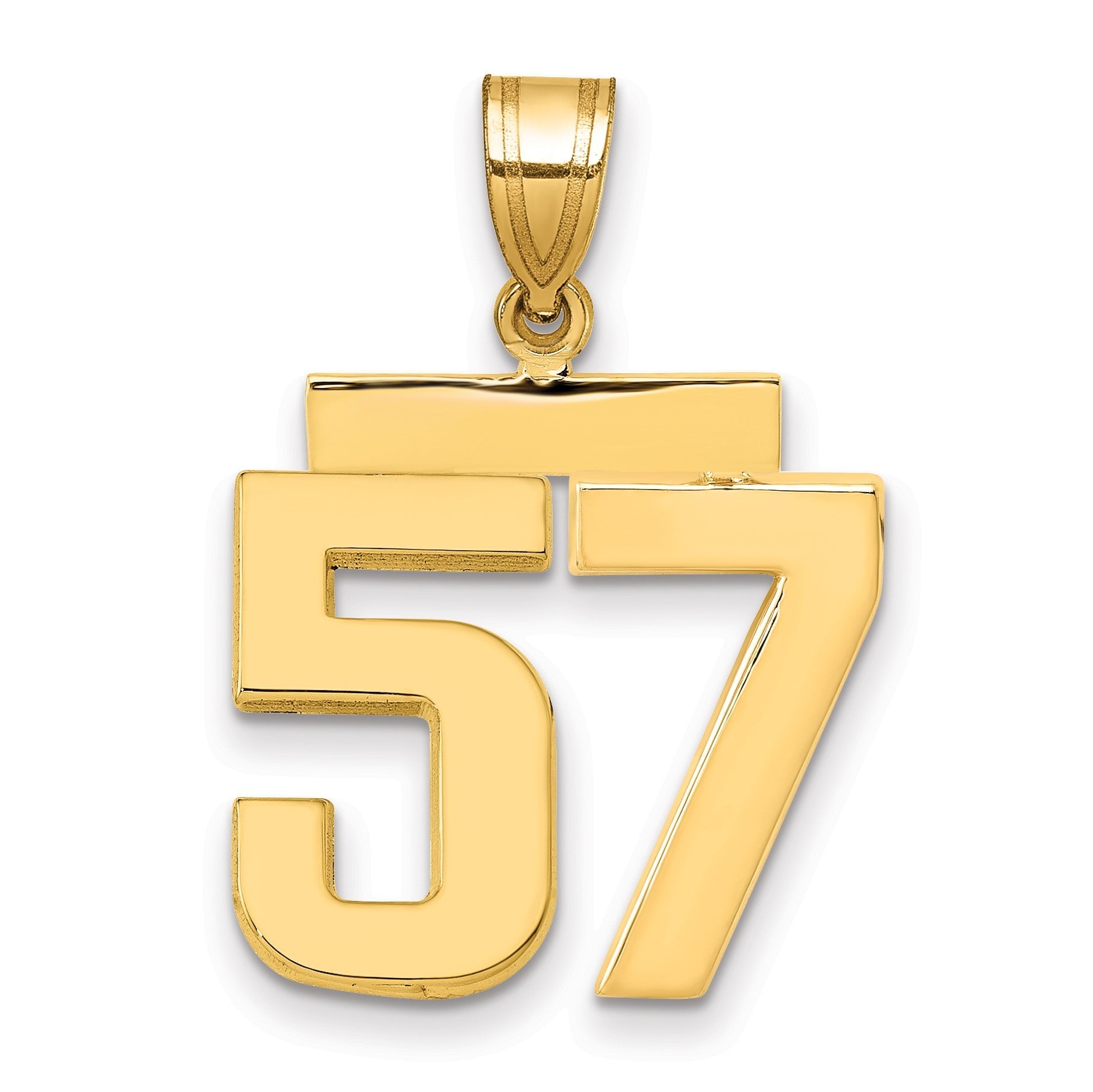 14K Gelbgold Charm "Zahl 57", mittelgroß, poliert