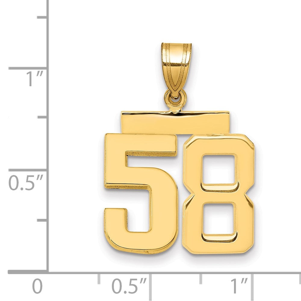 14K Gelbgold Charm „Zahl 58“, mittelgroß, poliert