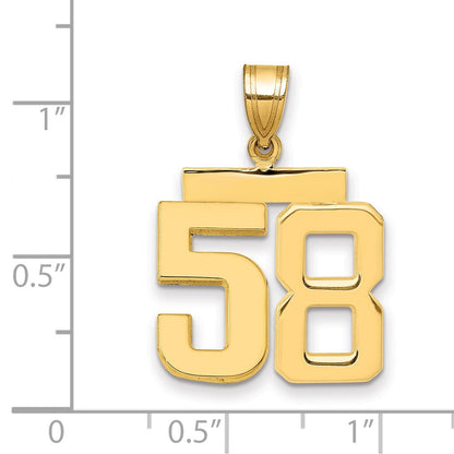 14K Gelbgold Charm „Zahl 58“, mittelgroß, poliert