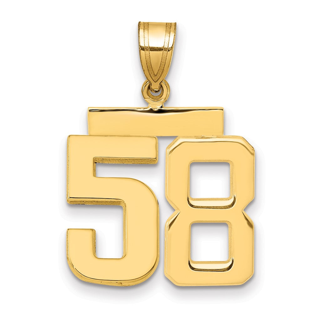 14K Gelbgold Charm „Zahl 58“, mittelgroß, poliert