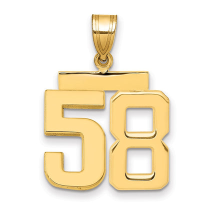 14K Gelbgold Charm „Zahl 58“, mittelgroß, poliert