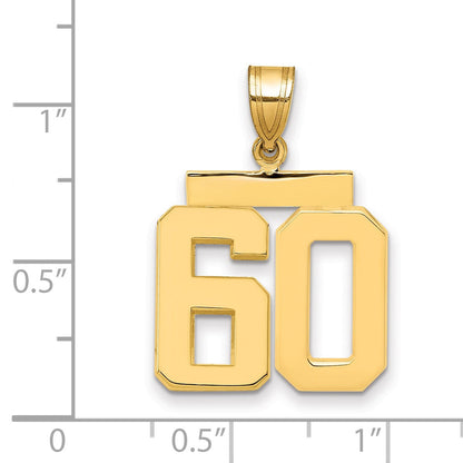 585 Gelbgold Charm „Zahl 60“, mittelgroß, poliert