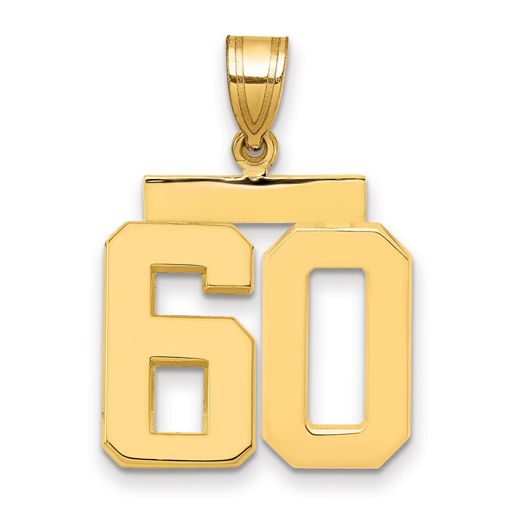 585 Gelbgold Charm „Zahl 60“, mittelgroß, poliert