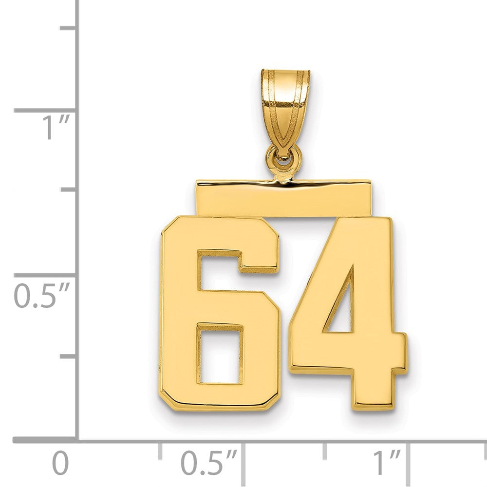 14K Gelbgold Charm "Zahl 64", mittelgroß, poliert