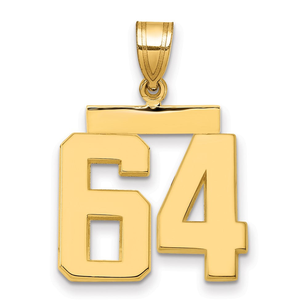14K Gelbgold Charm "Zahl 64", mittelgroß, poliert